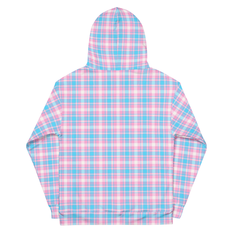 Baby Blue, Pink, and White Plaid Hoodie product image (7)