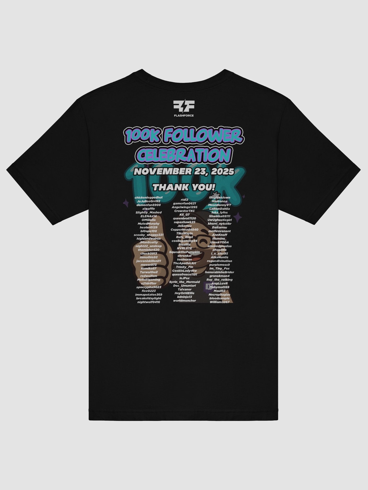 FlashForce 100k Twitch Celebration Shirt product image (6)