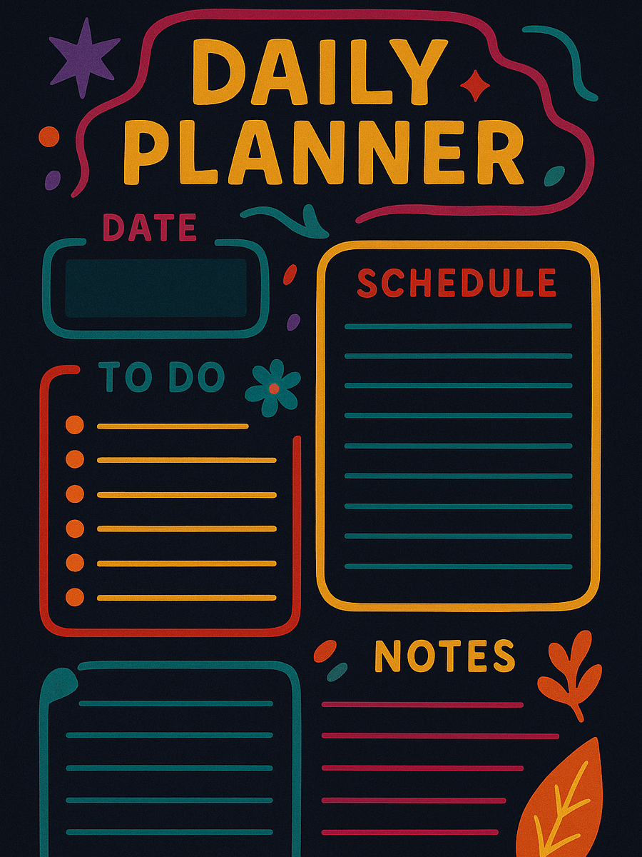 Printable Daily Planner Template – Minimalist PDF Download, Daily Schedule, To-Do List, Productivity Sheet, Goal Organizer product image (6)