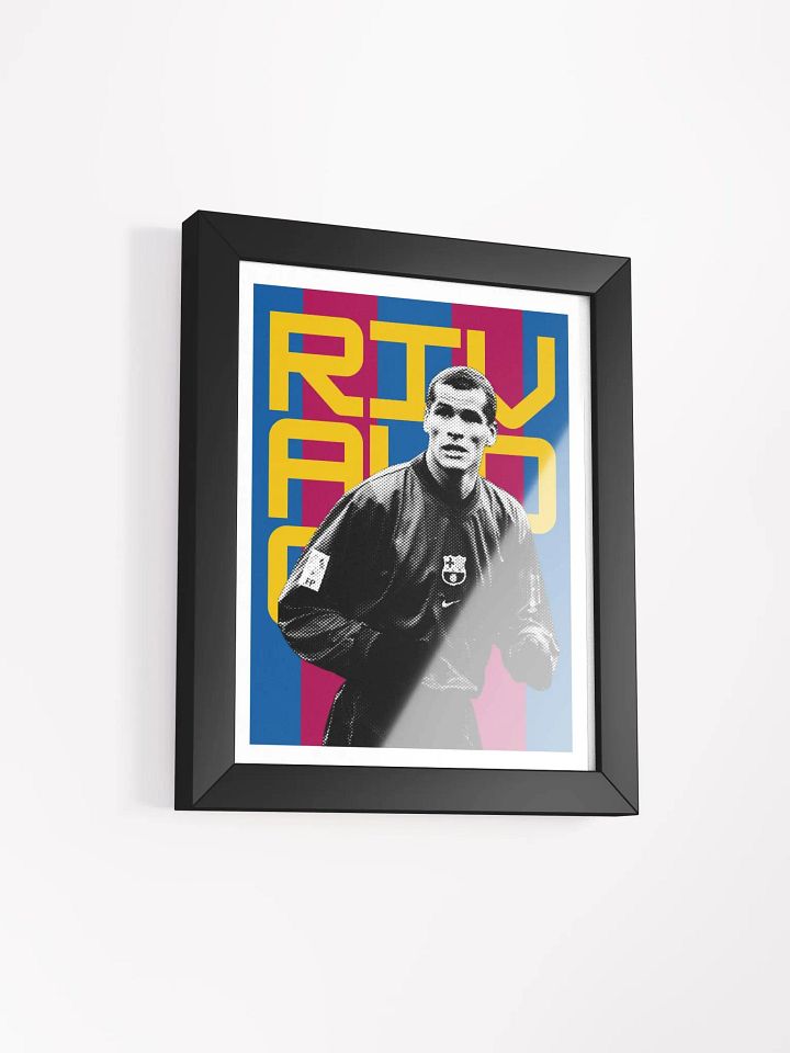 Rivaldo BW Barcelona Name Art Framed Print product image (1)