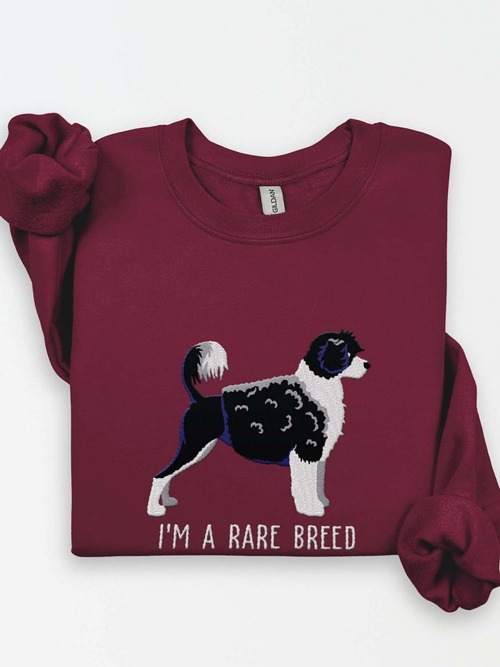 I'm a Rare Breed Sweatshirt (Embroidered) of a Portuguese Water Dog(Black & White) product image (1)