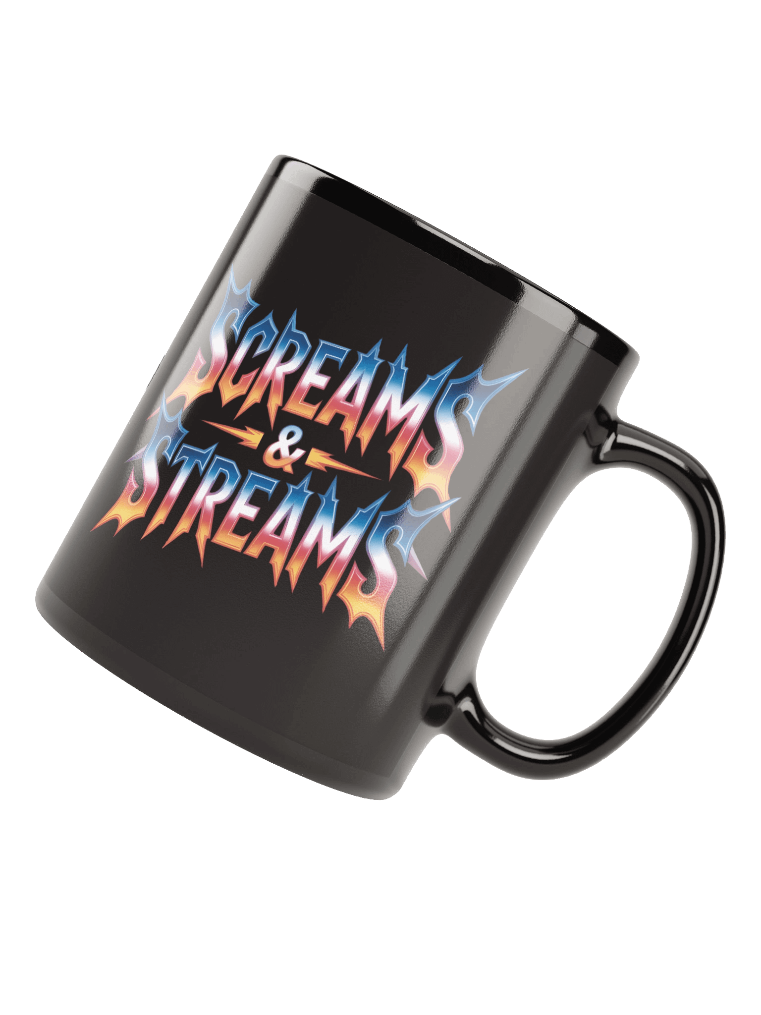 Electric Screams & Streams Black Glossy Mug product image (4)