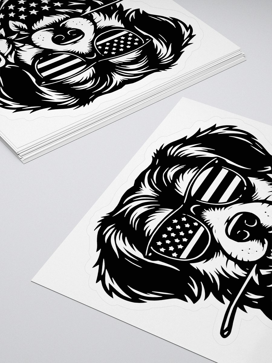 Cool Patriotic Dog Wearing Sunglasses & Rose | Border Collie Sticker product image (4)