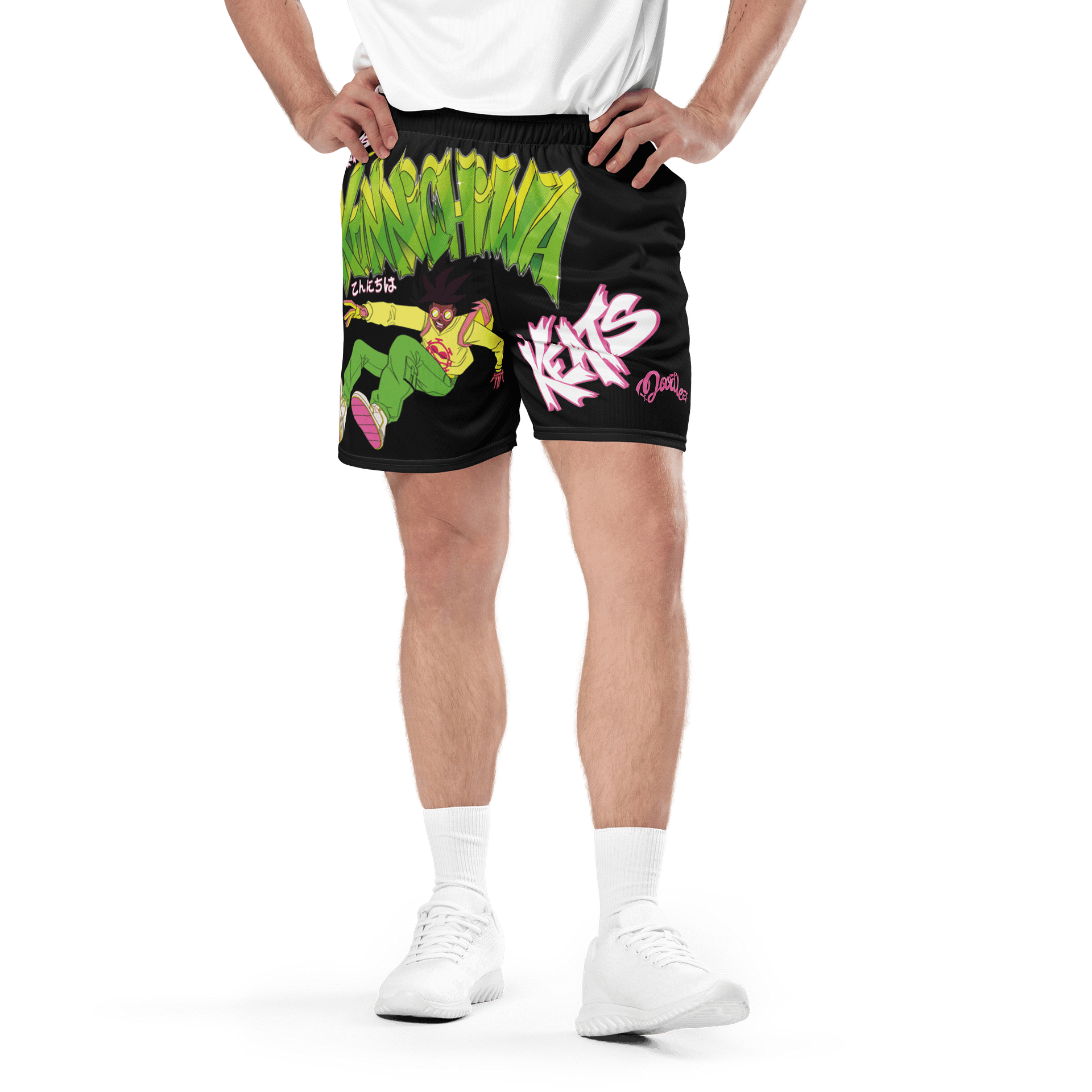 KONNICHIWA - Black Mesh Shorts (with pockets) product image (5)