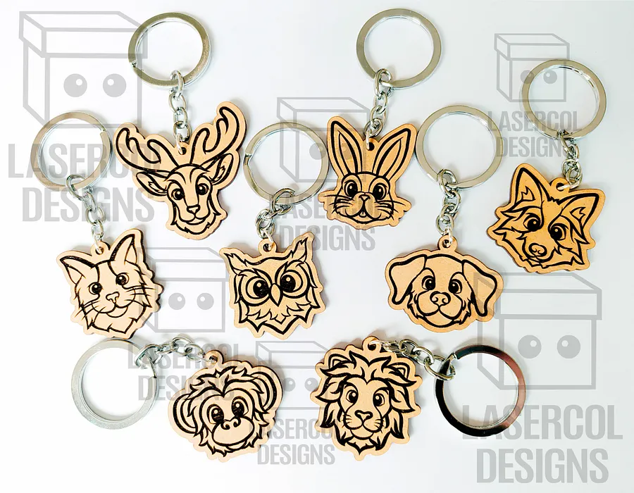 Cute Animal Keychains - Laser Cut Files product image (9)