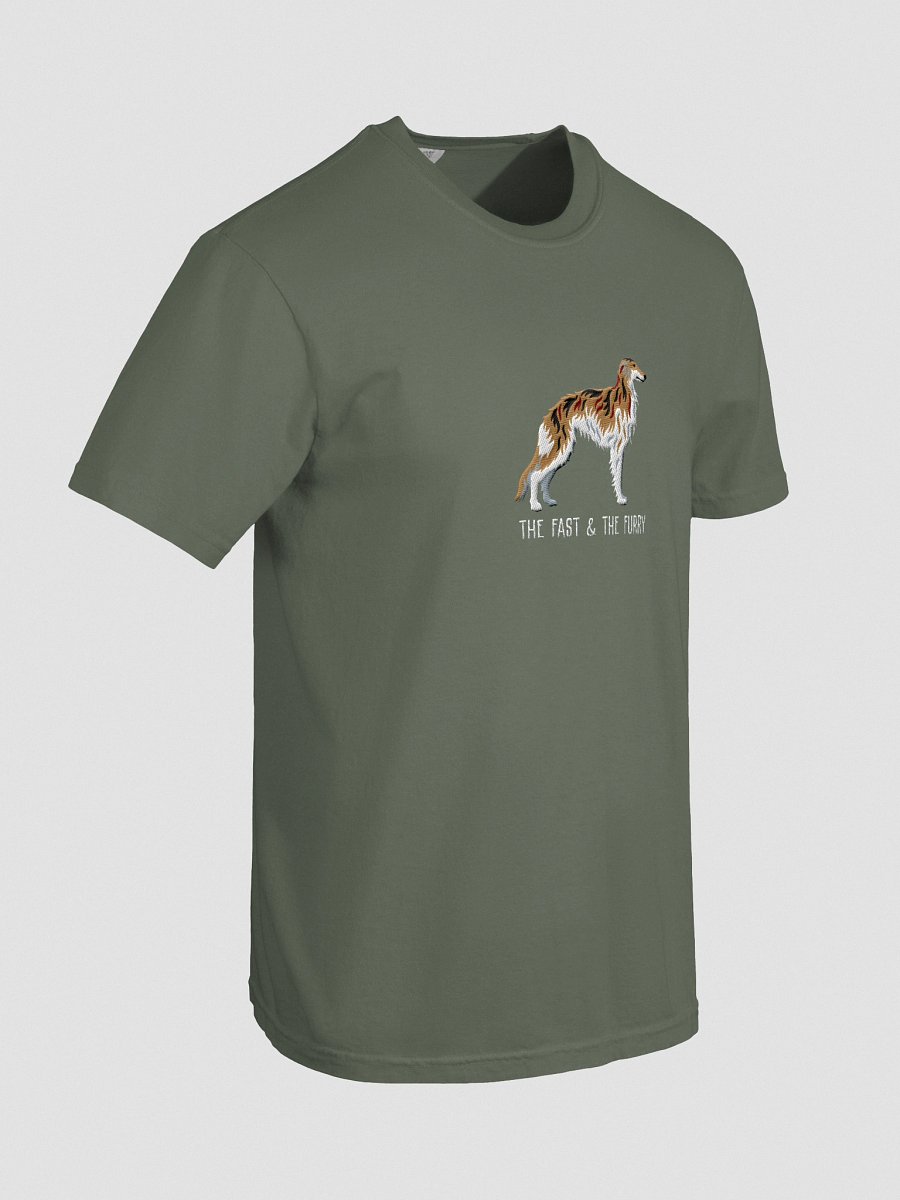 The Fast & The Furry T-Shirt(Embroidered) of a Silken Windhound(Brindle) product image (38)