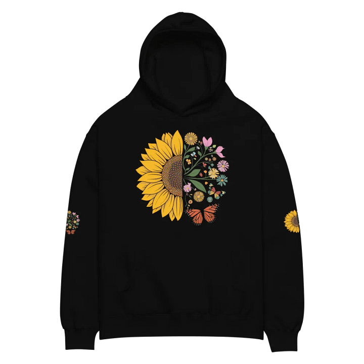 Elegant Sunflower & Floral Winter Coat Design – Perfect for Cold Weather! product image (2)