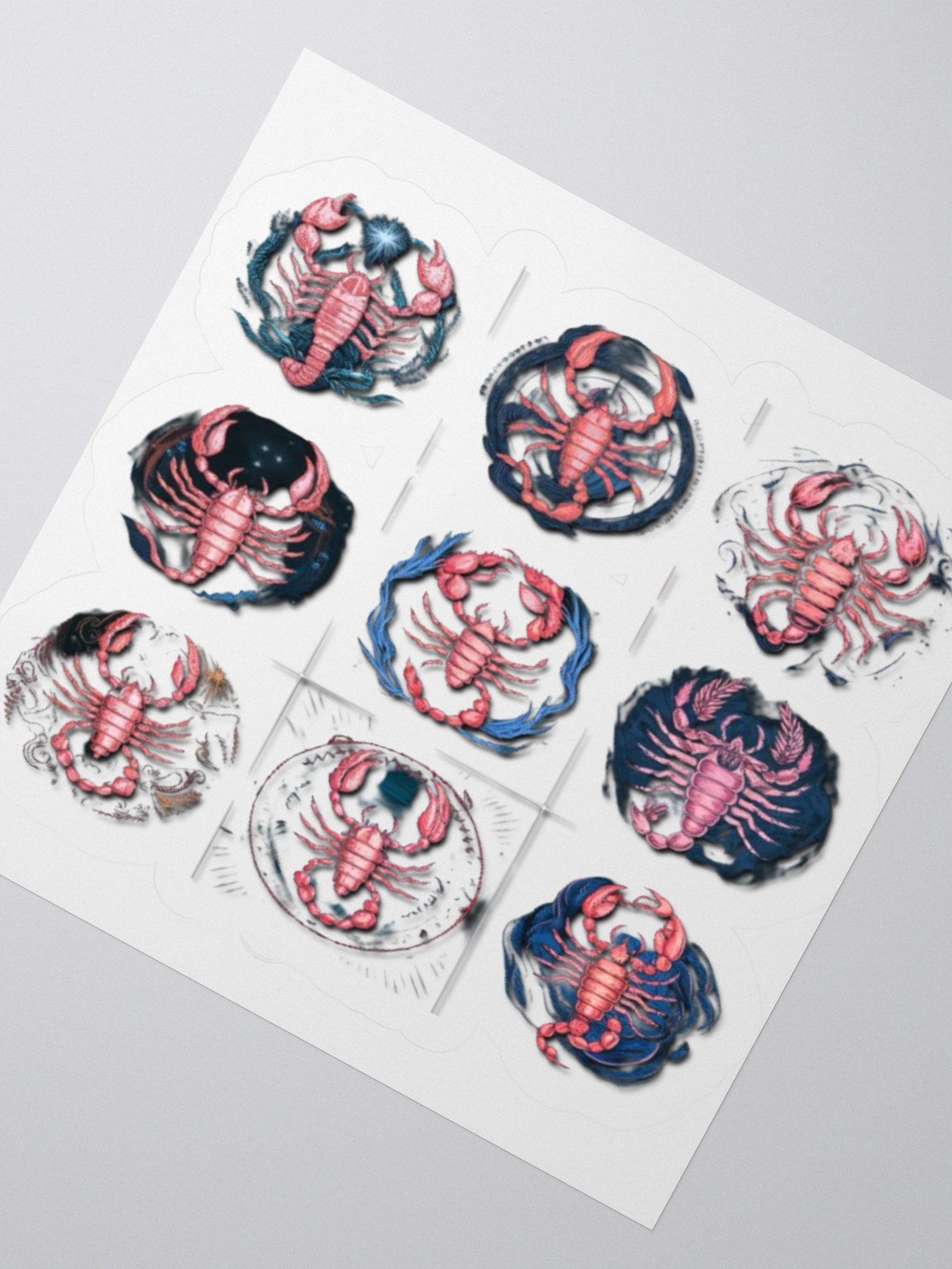 Exclusive Scorpio Zodiac Sticker: Pink Scorpion with Swirling Design - Perfect for Astrology Lovers! product image (5)