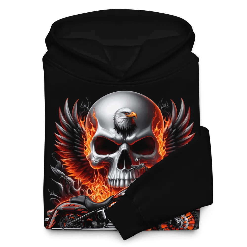 Eagle Skull Motorcycle Unisex Oversized Hoodie #6 product image (10)