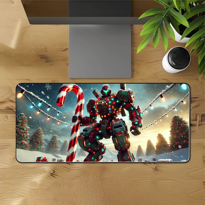 Holiday Mecha Guardian Desk Mat - 12"x22" product image (1)