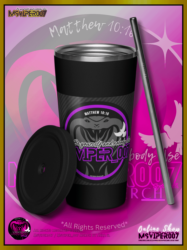 Tumbler - "MsViper_007™ Brand [purple/blk] - Support&Sport" Insulated Tumbler with a Straw By Anna H. product image (1)