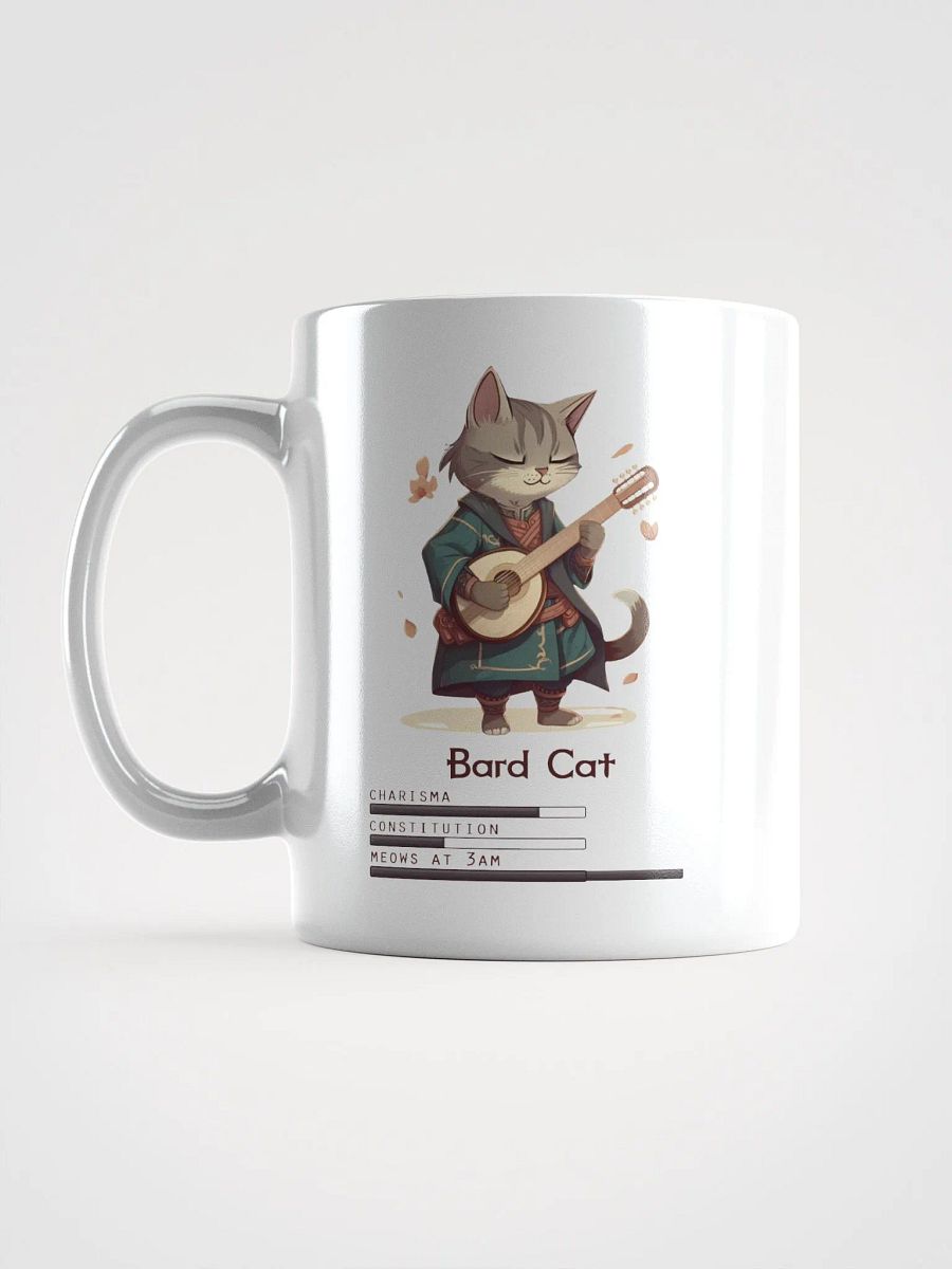 RPG Bard Cat white ceramic mug 11oz 15oz 20oz for gamers and cat lovers product image (17)