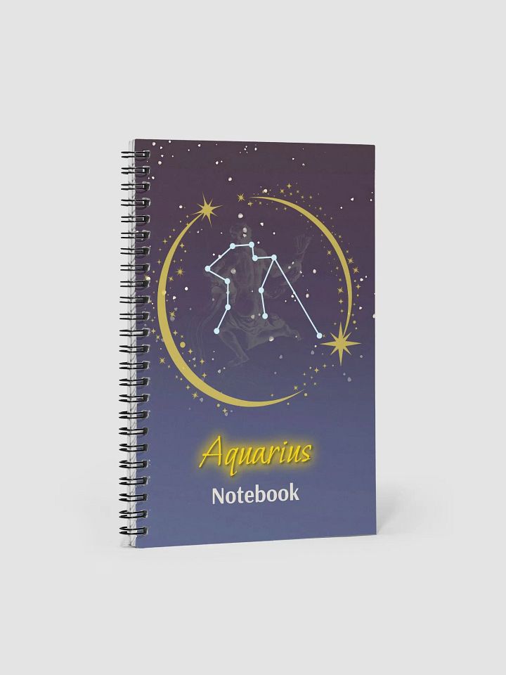 Personalized Aquarius Zodiac Spiral Dotted Notebook Journal – Starry Constellation Gift for Astrology Lovers, Birthday, Valentine, Christmas, Horoscope, Celestial, Moon, Stars, Stationery, Sketching product image (1)
