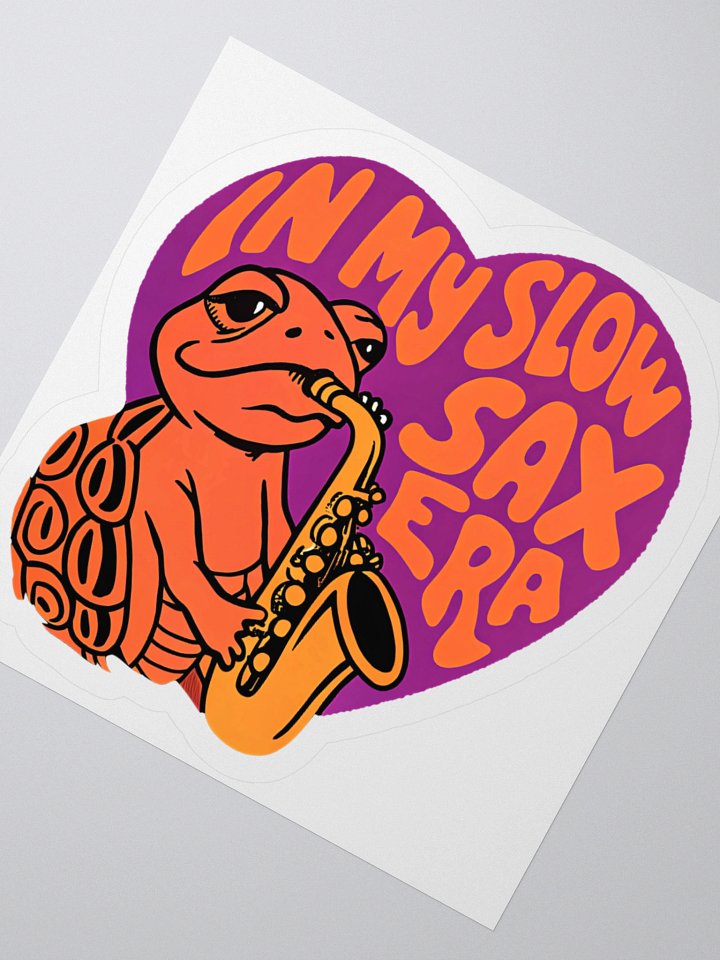 Slow Sax Turtle Kiss Cut Stickers product image (6)