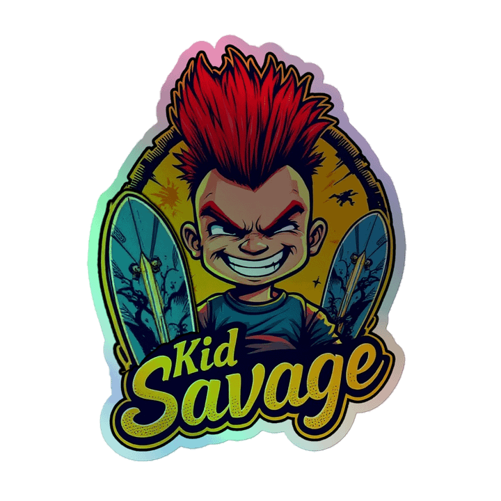 Kid Savage Surfs Up Holographic Sticker product image (2)