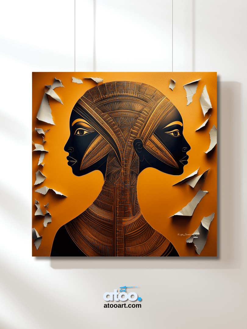 Paper Collection | Ancient Egyptian Twins | Canvas Art Painting product image (2)