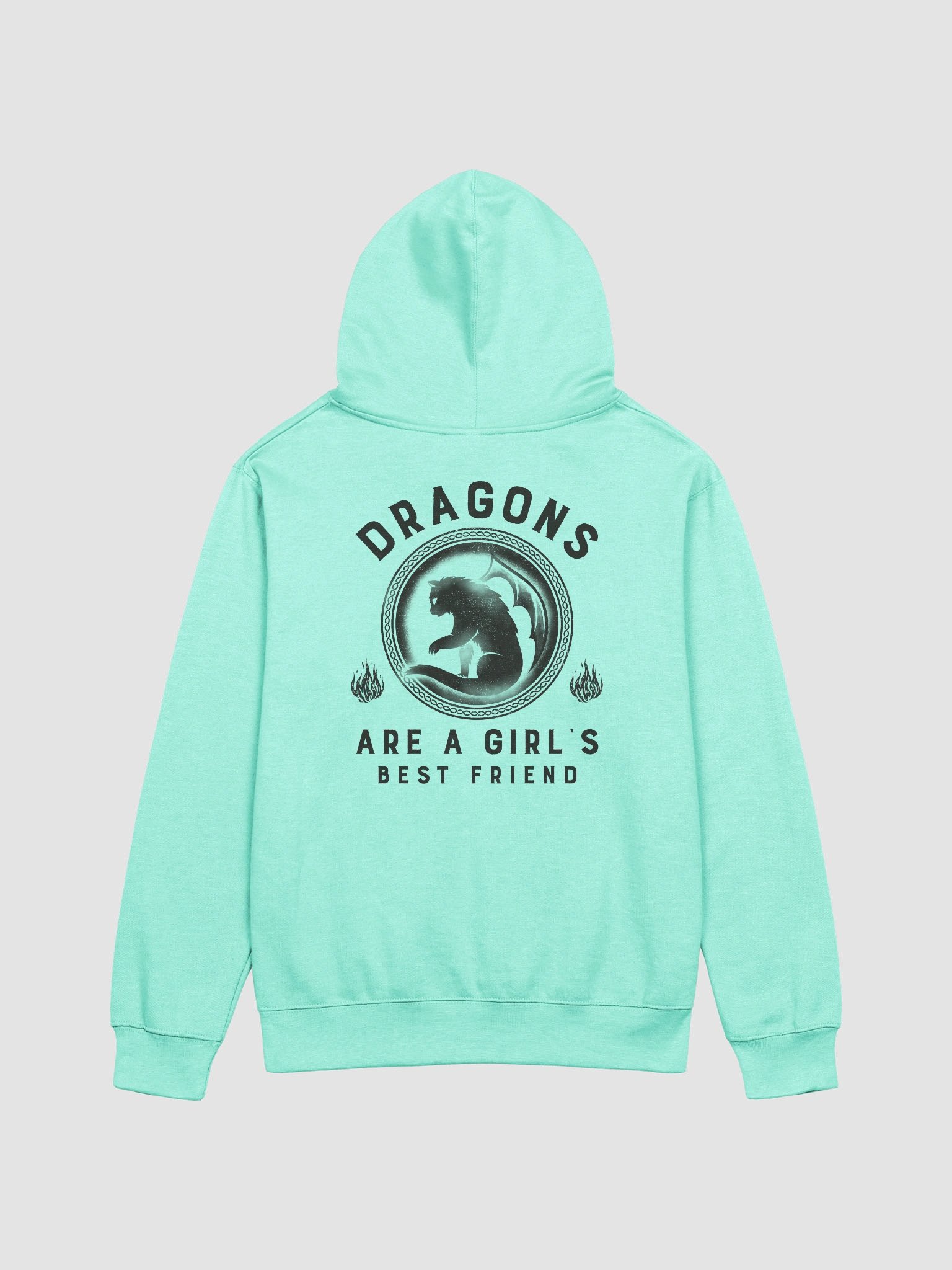Dragons Are A Girl's Best Friend Dragon Cat Girl Woman Friendship Hoodie 2 product image (2)