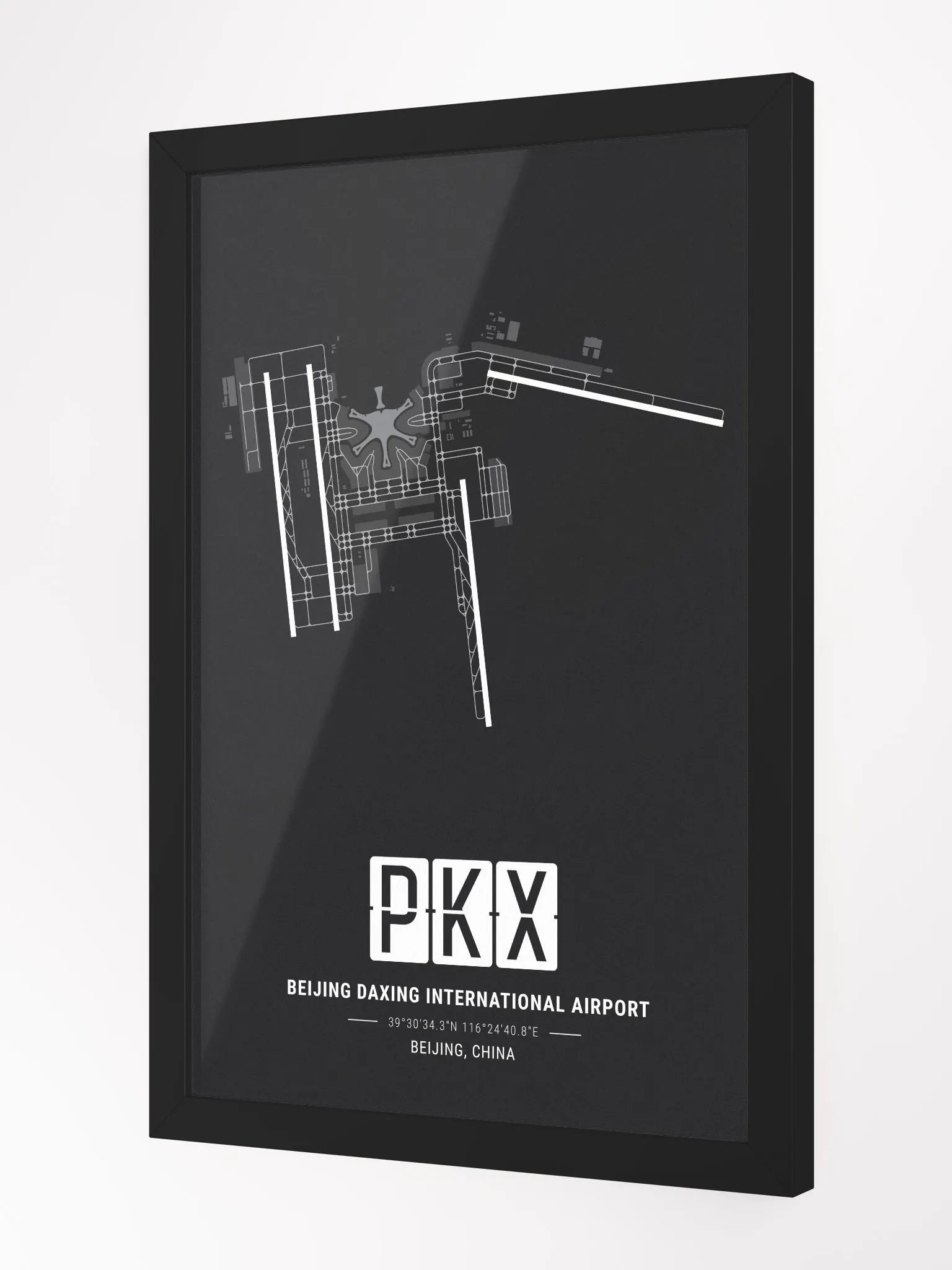 Framed Airport PKX Premium Map On Matt Paper product image (2)