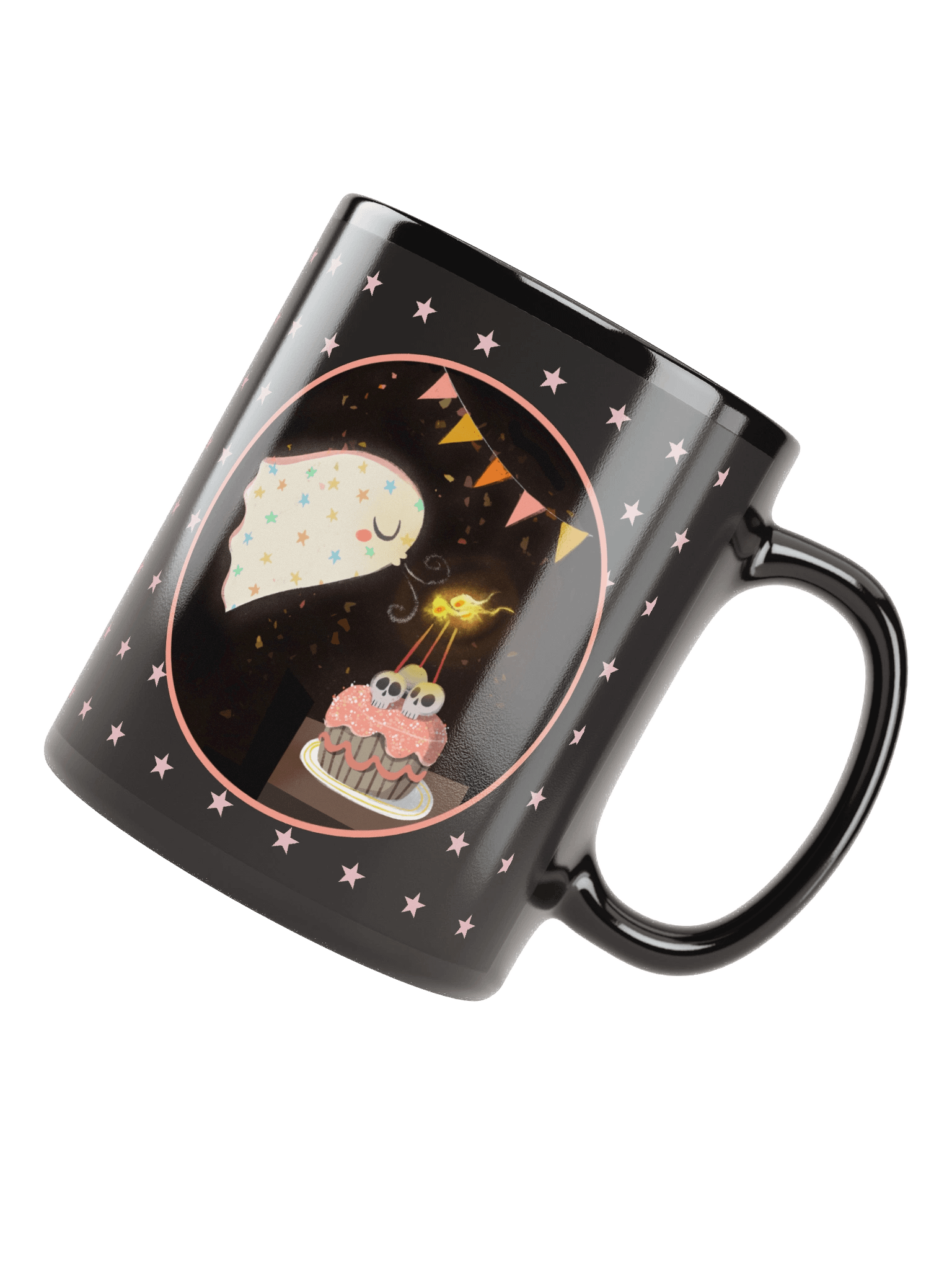 Little Ghost Birthday Cake - Black Ceramic Birthday Mug product image (5)