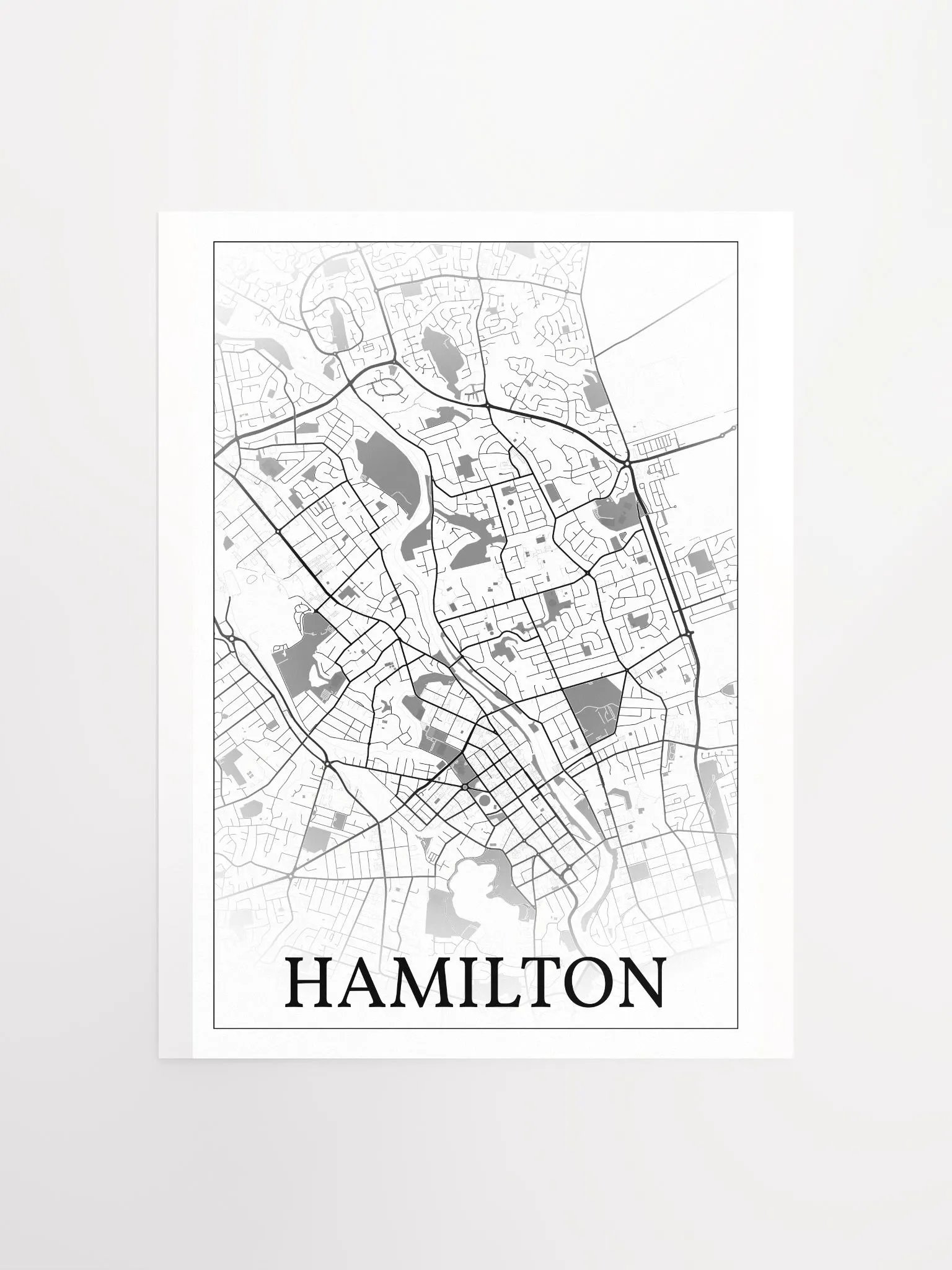 Hamilton, New Zealand, city map print product image (2)