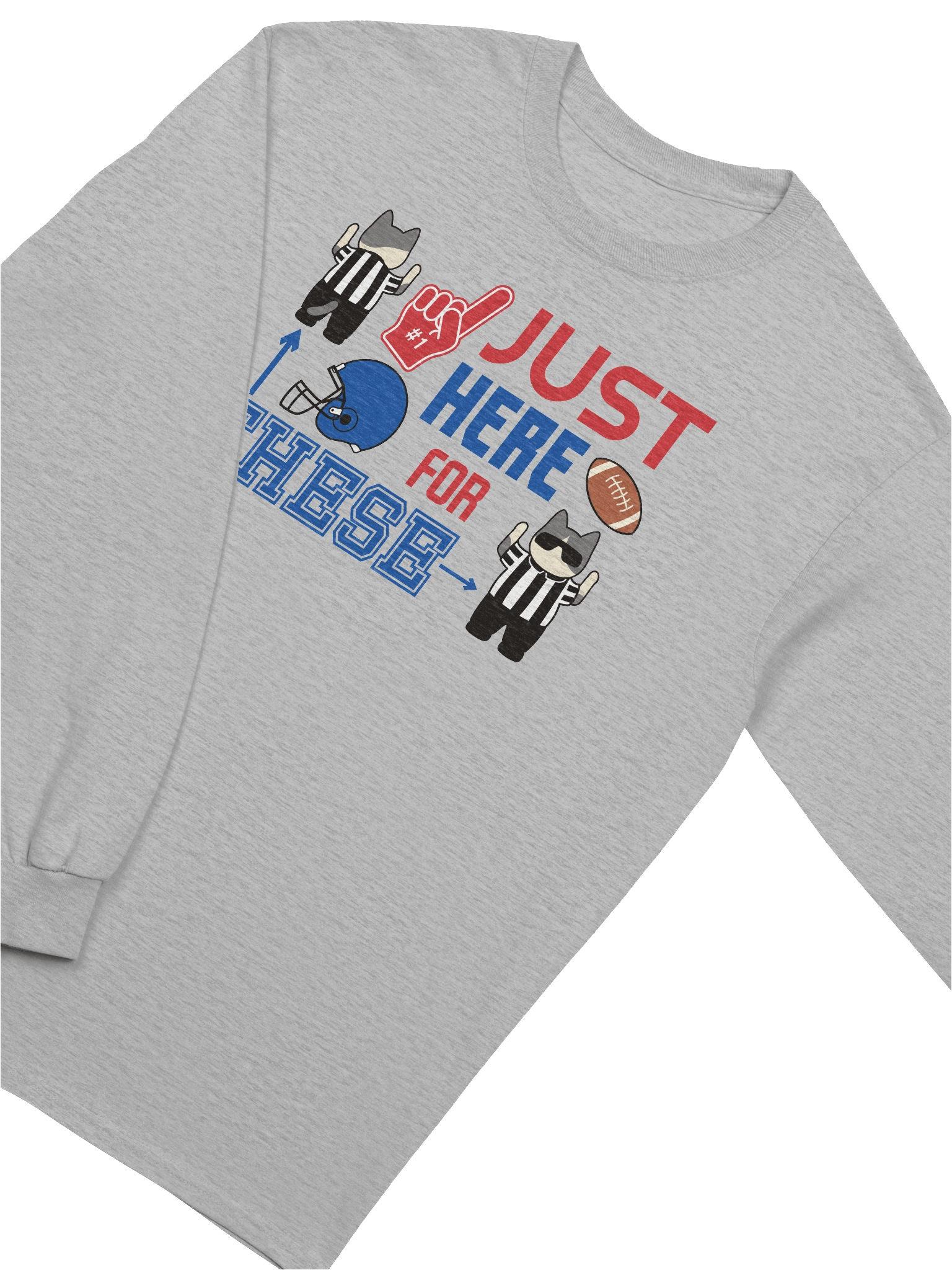 American Football Cat (JUST HERE FOR THESE - touchdown signals) - Unisex Adult Long Sleeve T-shirt product image (7)