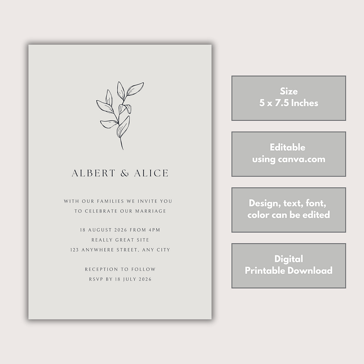 Minimalist Wedding Card - Dizynai (DW-04) product image (2)