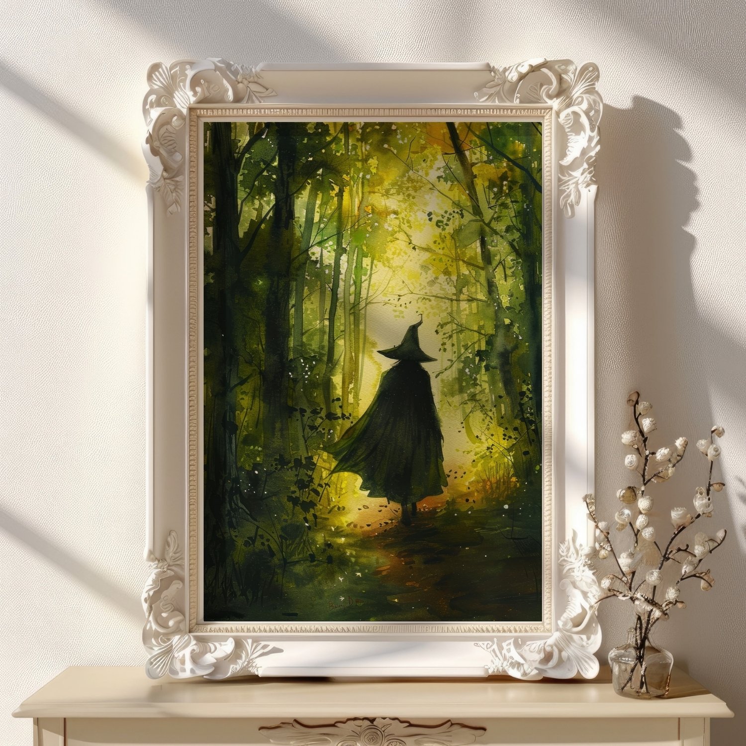 Watercolor Forest Witch Ethereal Art Print product image (17)