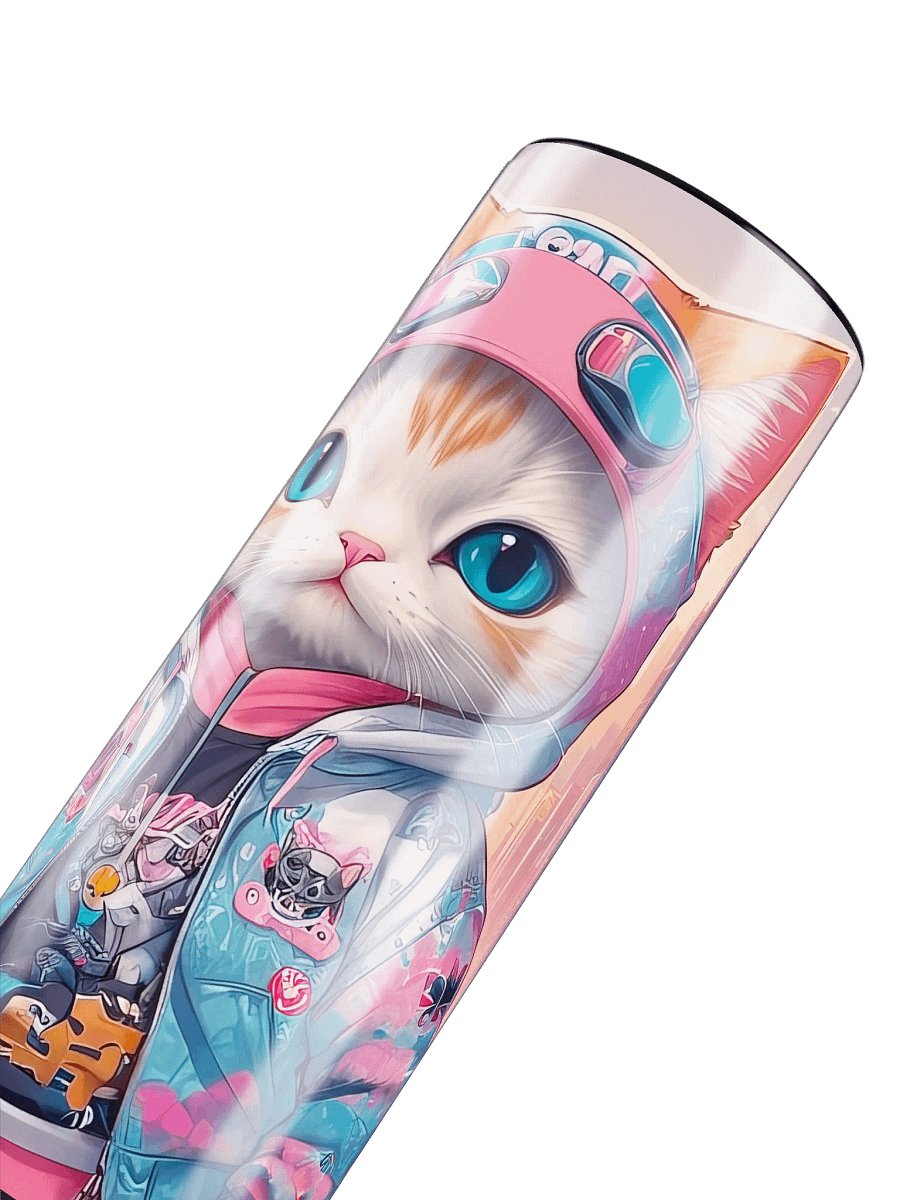 Cute City Kitty Cat 20 oz Skinny Stainless Steel Tumbler - v1 product image (6)