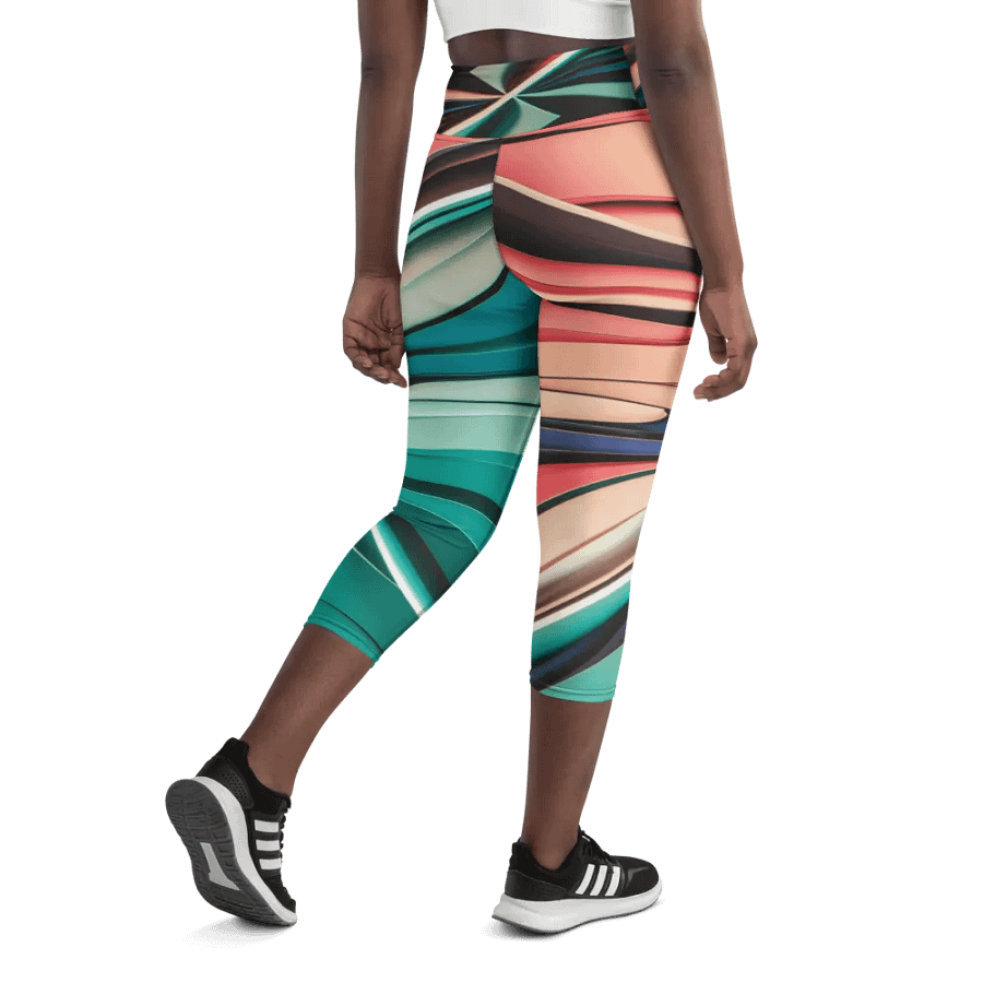 Abstract Geometric Yoga Capri Leggings in Vibrant Colors (XS-XL) product image (10)