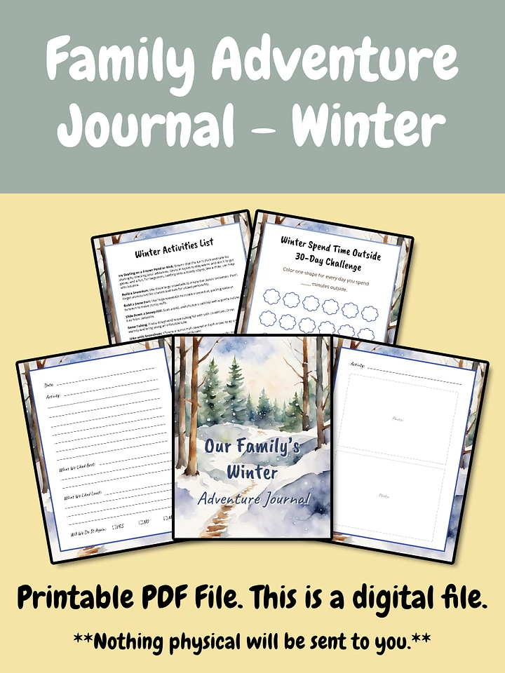 Printable Family Outdoor Adventure Journal - Winter product image (1)