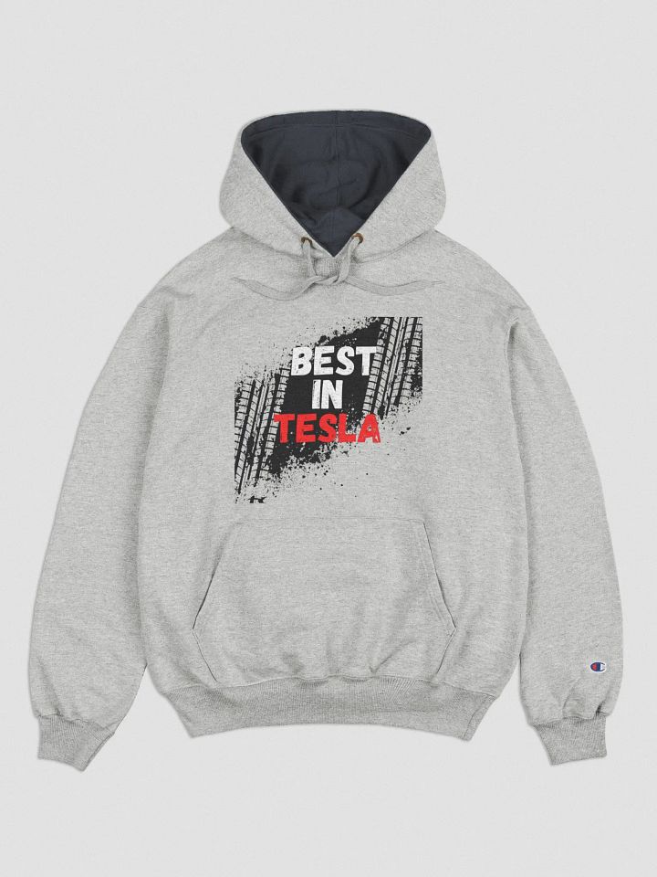 BestInTESLA with tire tracks Hoodie - Grey product image (1)