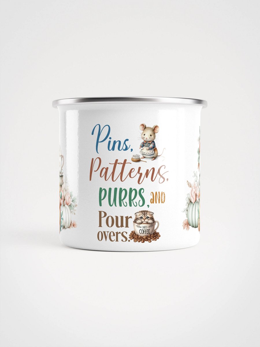 Autumn Pins Patterns Purrs Coffee Enamel Mug product image (2)