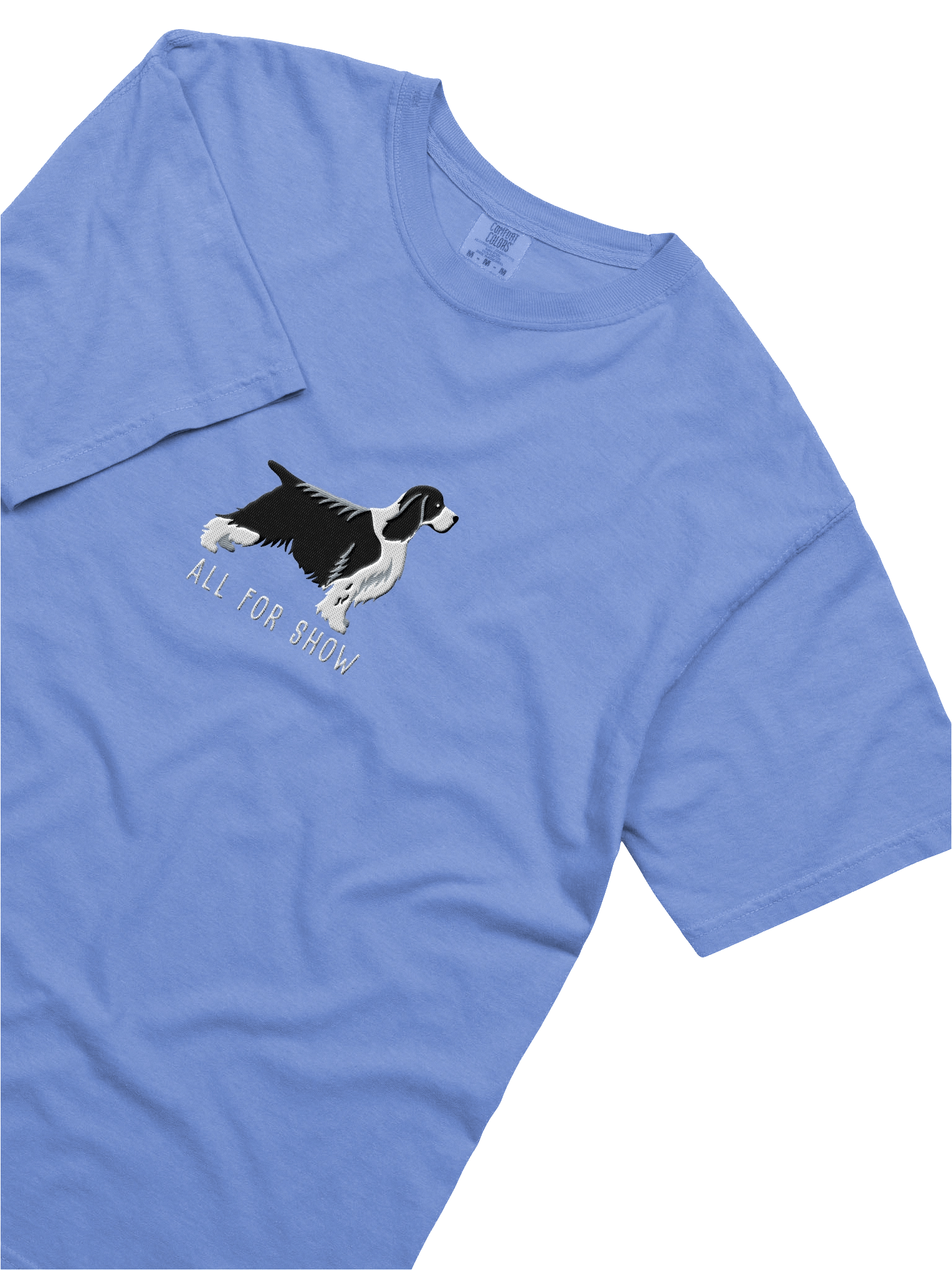 All For Show T-Shirt(Embroidered) of a Springer Spaniel(Black & White, Show Type) product image (35)