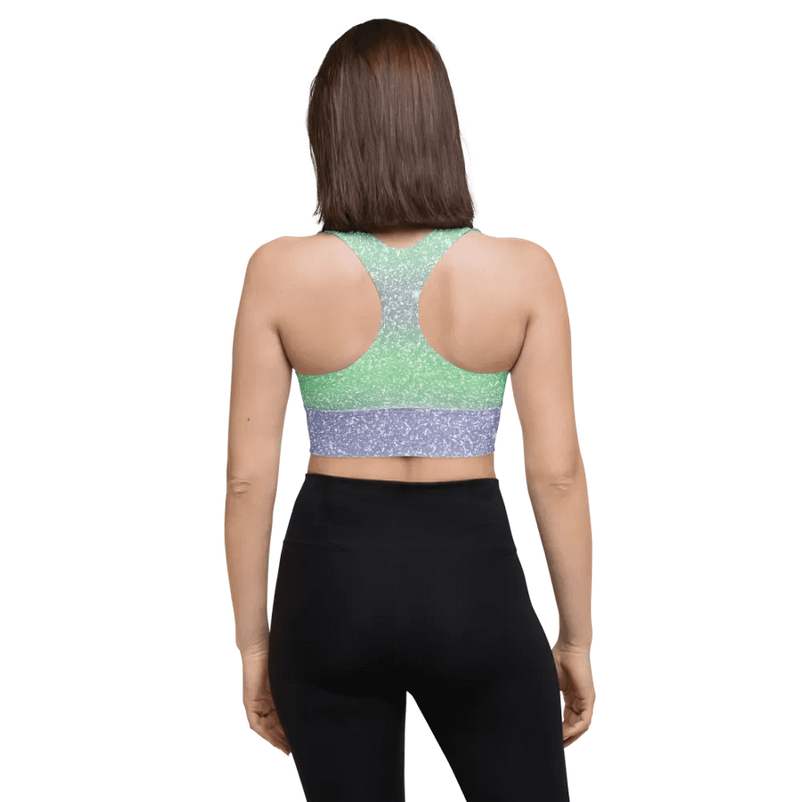 Glitter Unicorn Texture Design Longline Sports Bra - 2 product image (4)