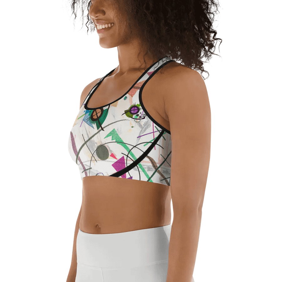 Abstract Lithographic Pattern Design Sports Bra - V2 product image (6)