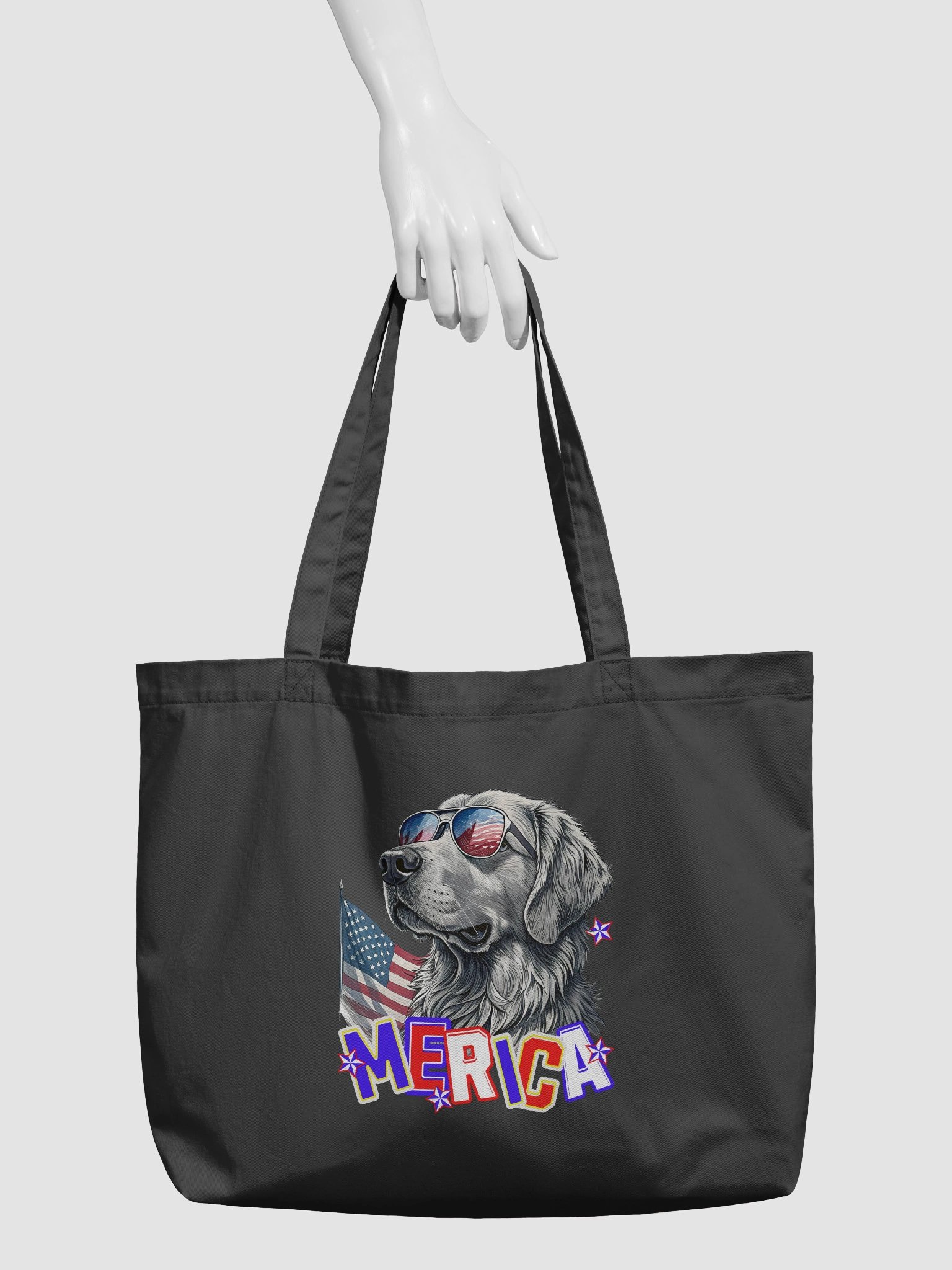 Merica Golden Retriever Patriotic Pooch Eco Tote product image (3)