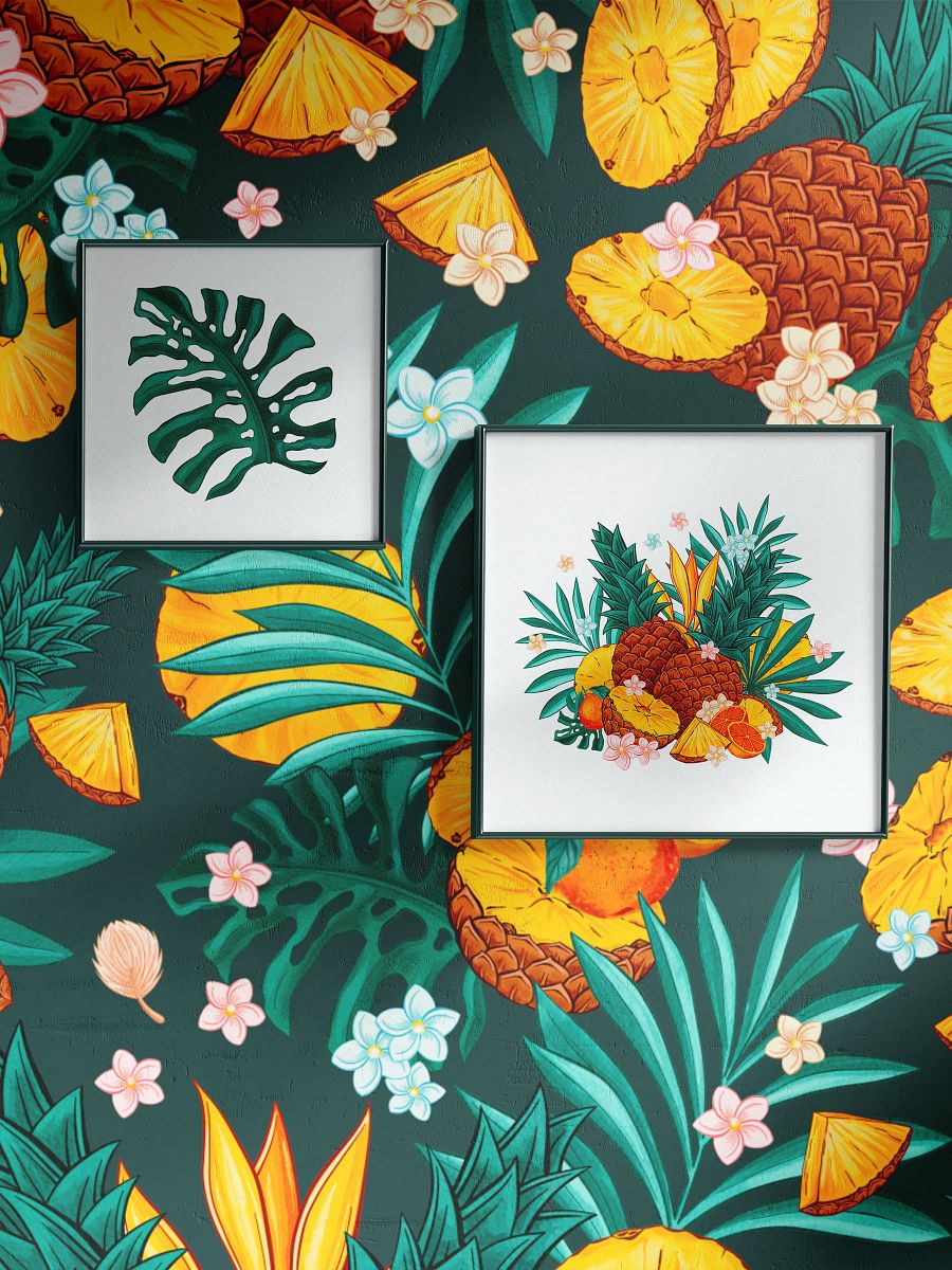 Tropical Garden PSD Seamless Patterns & Clipart product image (4)