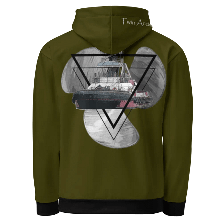 Green Three blade prop triangle Athena tug Hoodie product image (1)