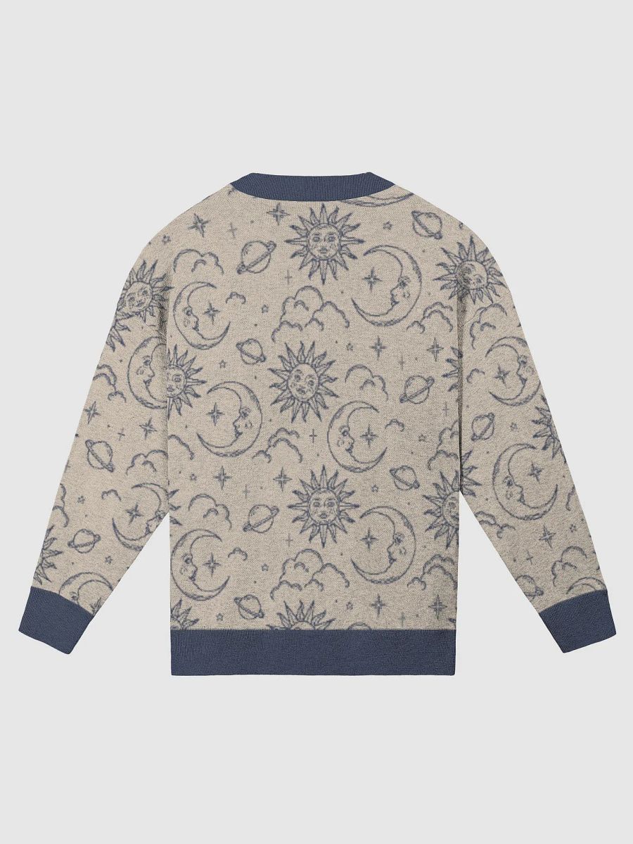 Moon And Sun Pattern - Knitted Crewneck Sweater Relaxed Fit product image (2)