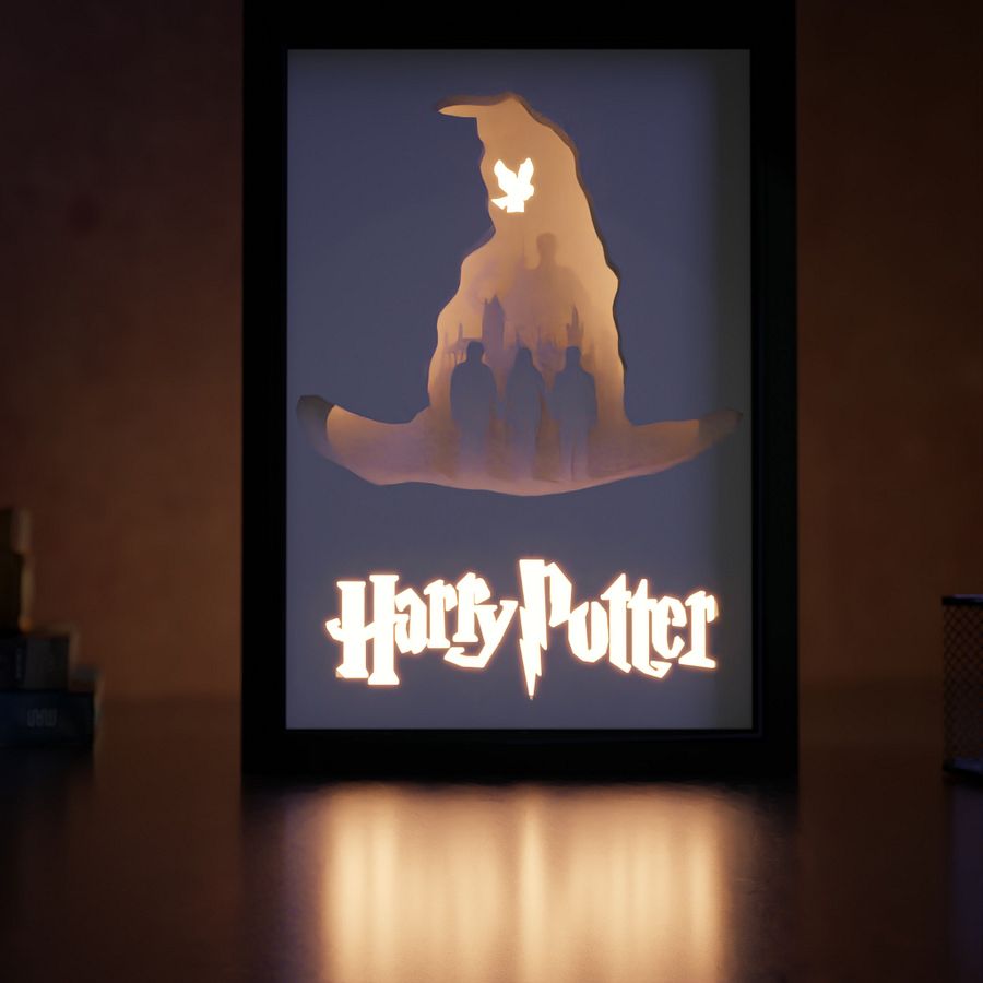 Harry Potter Hexagon-Rectangle Light Box Template 2 in 1 - PDF PNG SVG dXf +Video product image (1)
