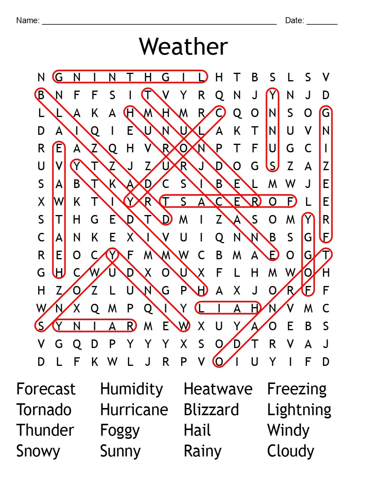 Weather Vocabulary Word Search - Fun and Educational Puzzle product image (2)