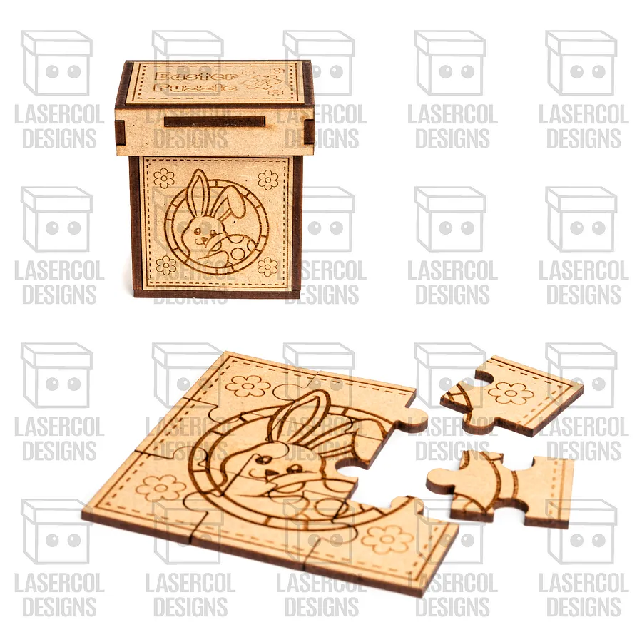Easter Bunny Puzzle With Box Set 1 (2 Sizes) - Laser Cut Files product image (9)