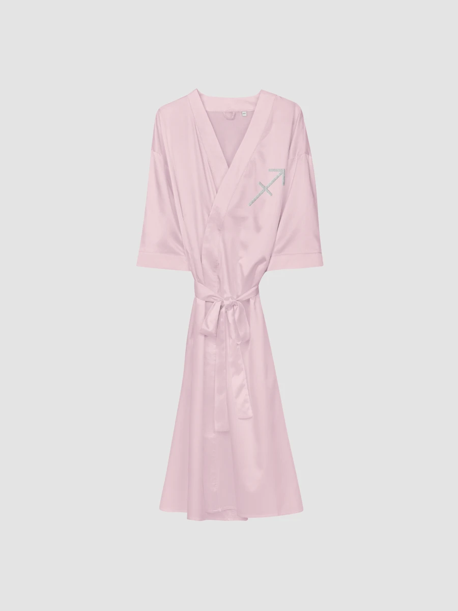 Sagittarius White on Pink Satin Robe product image (1)