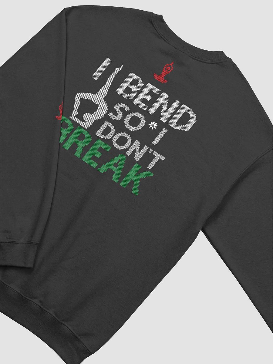 Festive Flex – ‘I Bend So I Don’t Break’ Christmas Crewneck Sweatshirt product image (1)