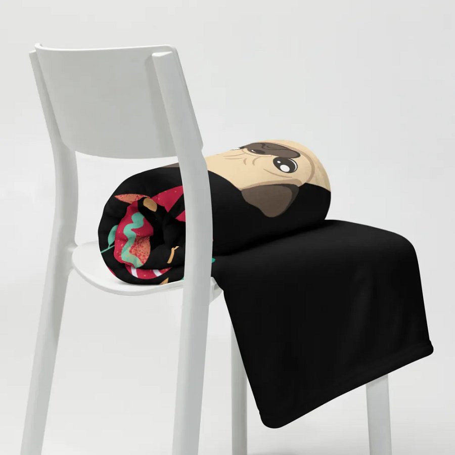 Merry Christmas Pug Throw Blanket product image (20)