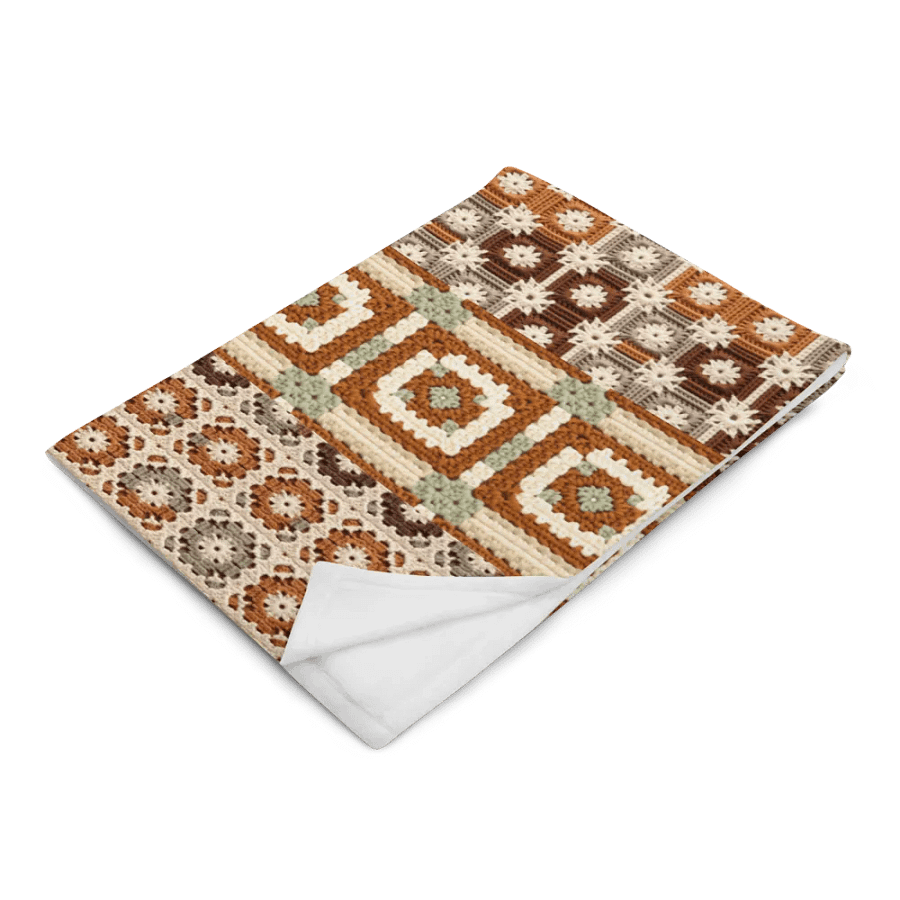 Fall Colors Granny Knit Patchwork Throw Blanket product image (8)