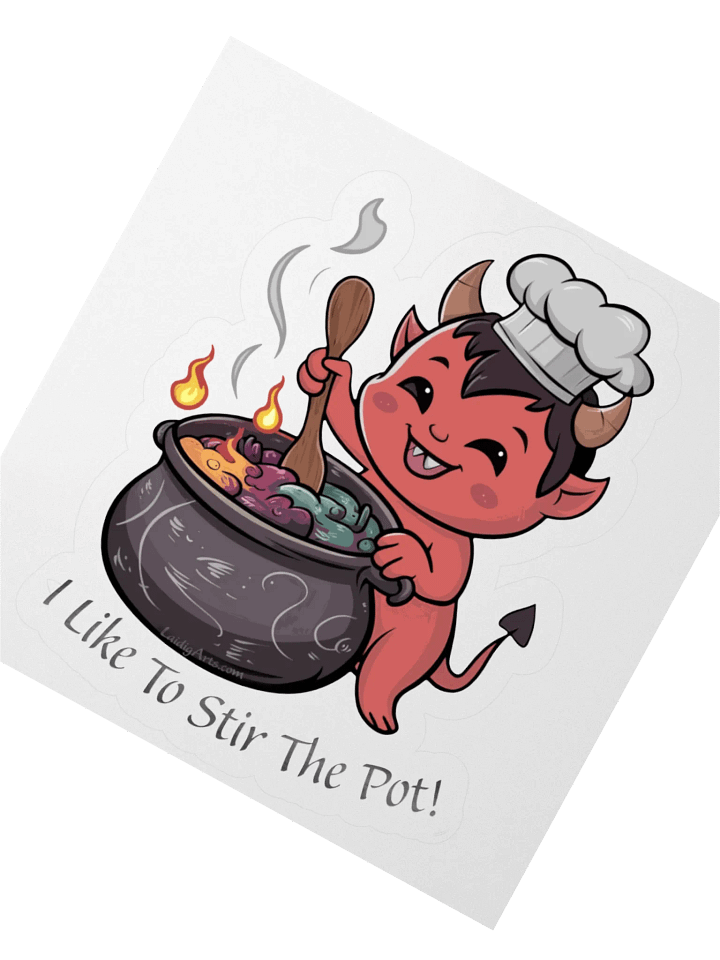I Like To Stir The Pot Happy Devil Vinyl Sticker product image (4)