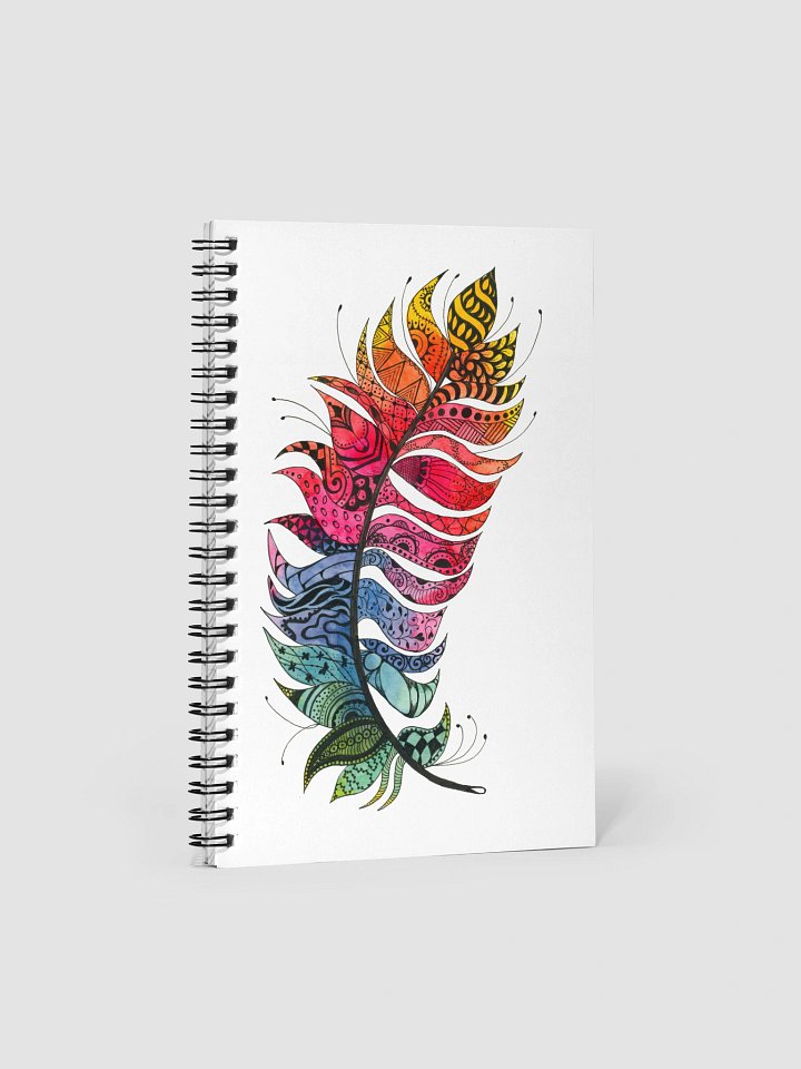 Vibrant Zentangle Feather Spiral Notebook product image (1)