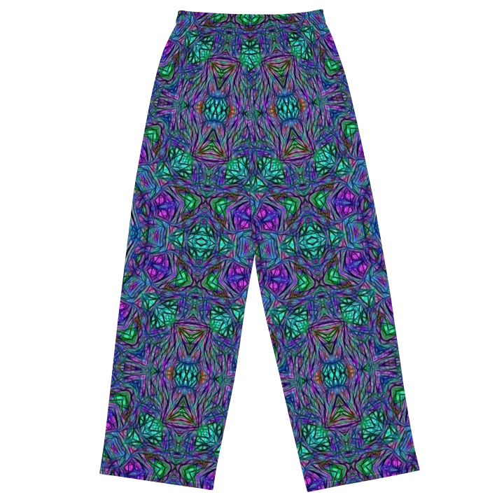 Blue Green Purple Kaleidoscope Wideleg Pants product image (1)