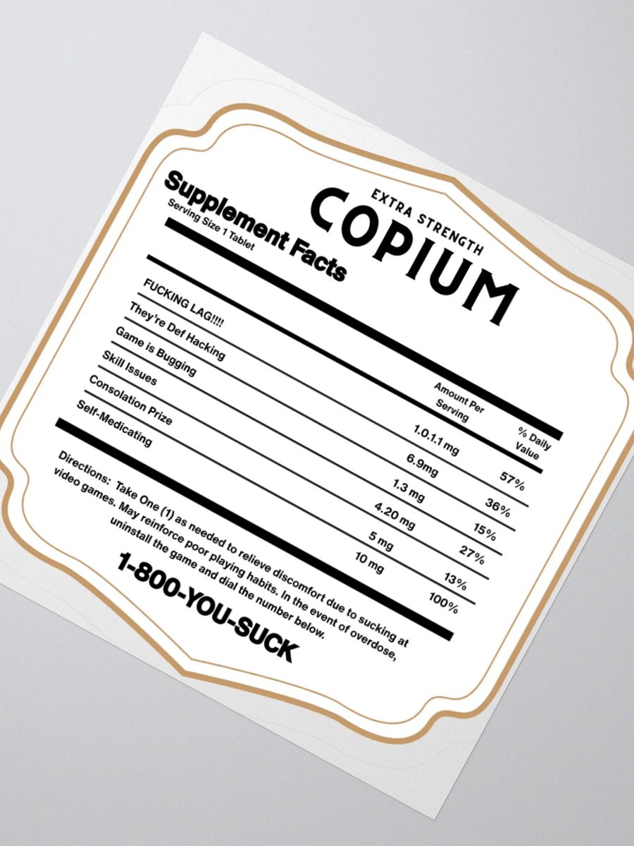 Copium Back Label Sticker product image (2)